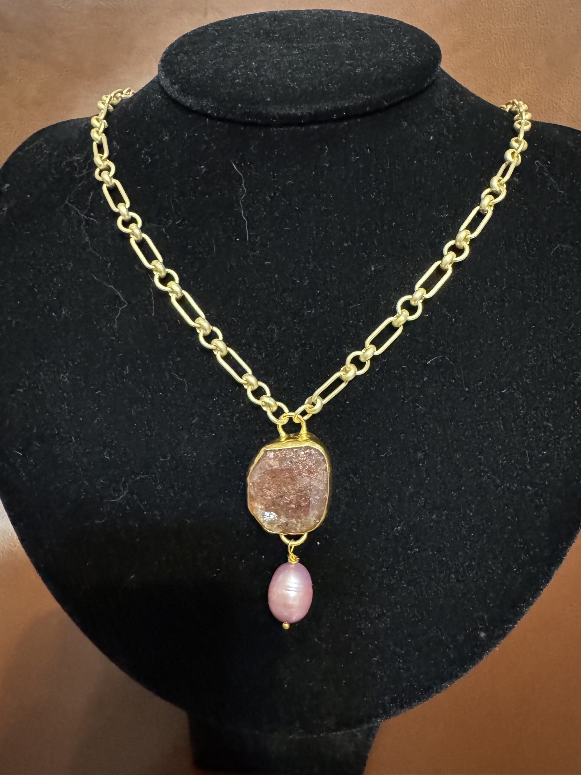 24" Golden Rubylite/Pearl Necklace/My Girl