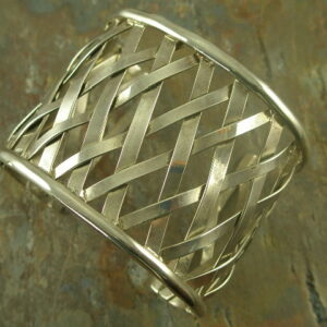 Sterling Statement Cuff Bracelet/Open Weave