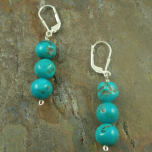 Three Stone Turquoise Earring/Three Rocks