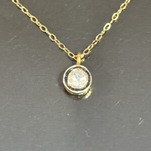 Raw Diamond Necklace/Circle O