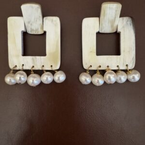 Shed Buffalo Horn Statement Earrings/You're So Square