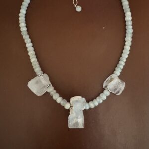 17" Aquamarine Stunner Necklace/Rough Elegance