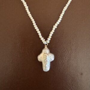 18" Pearl Cross Necklace/Make It All Pearls