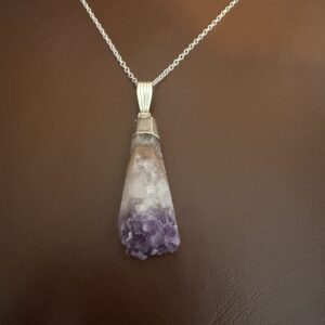 18" Sterling Raw Amethyst Druzy Necklace/Love The Rough