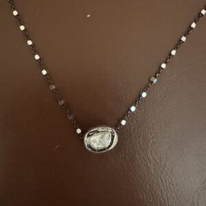 18" Sterling Raw Diamond Necklace/Sideways