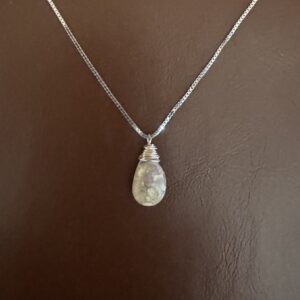 16" Sterling Australian Opal Necklace/Not Synthentic