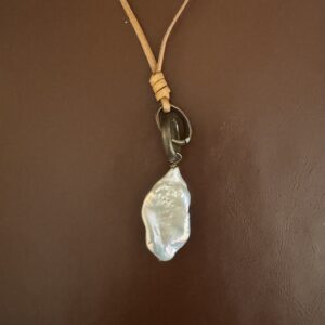 Leather/Pearl Necklace/Fancy Cowgirl