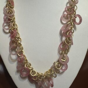 Golden Resin Statement Necklace/Pinkie Girl