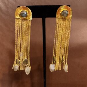 Stone Statement Long Earrings/Total Swag