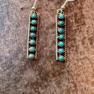 Traditional Native American Turquoise Earring/Seven