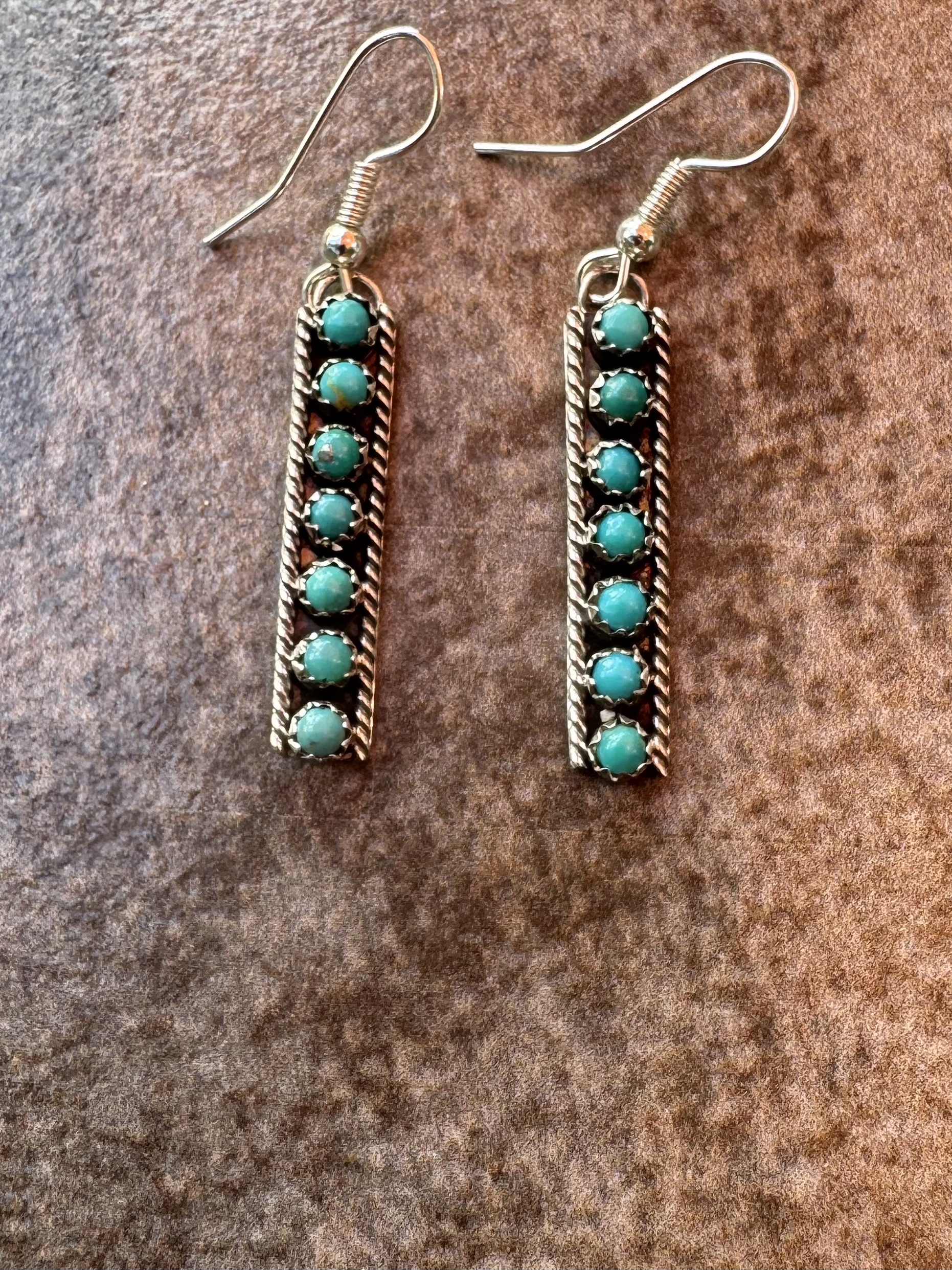 Traditional Native American Turquoise Earring/Seven