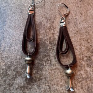 Leather and Sterling Native American Earring/Cowgirl