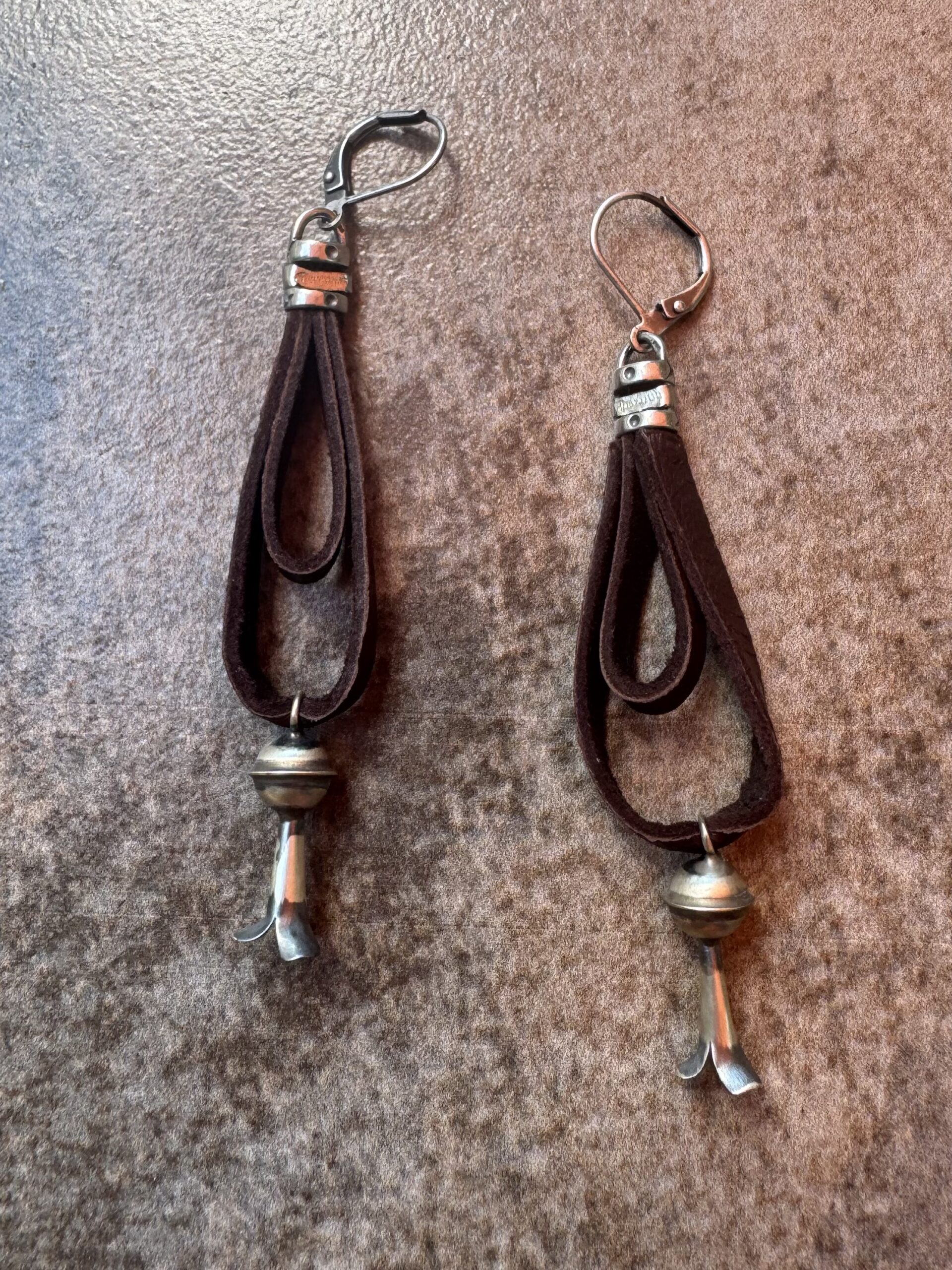 Leather and Sterling Native American Earring/Cowgirl