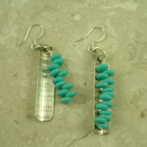 Natural Turquoise Contemporary Earring/Two Parts