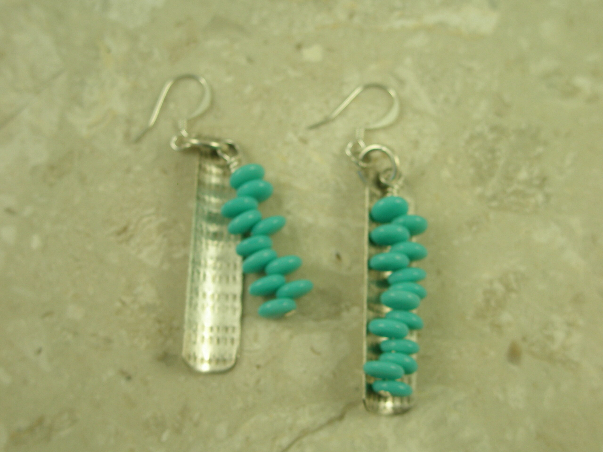 Natural Turquoise Contemporary Earring/Two Parts