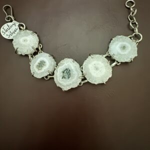 Solar Quartz Link Bracelet/Snow Drops
