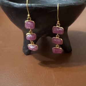 Ruby Dangle Earrings/Raspberry