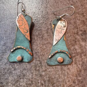 One Of A Kind Mixed Media Earring/3 Metals