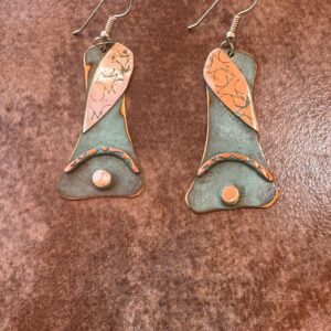 One Of A Kind Mixed Media Earring/3 Metals