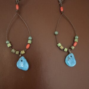 Turquoise Mixed Stone Dangle Earring/Coral Me, Too