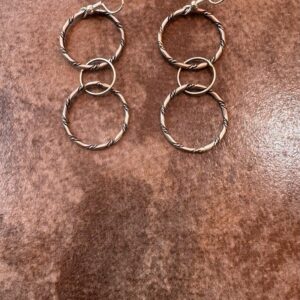 Triple Hoop Dangle Earrings/Ropey