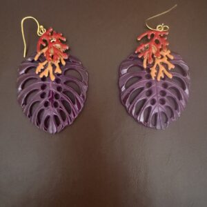 One Of A Kind Mother Of Pearl Earring/Coral Love